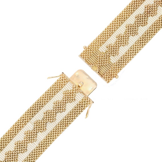 1960s Retro 18 Karat Yellow Gold Woven Bracelet - image 5
