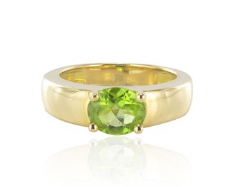 Bague péridot en or jaune