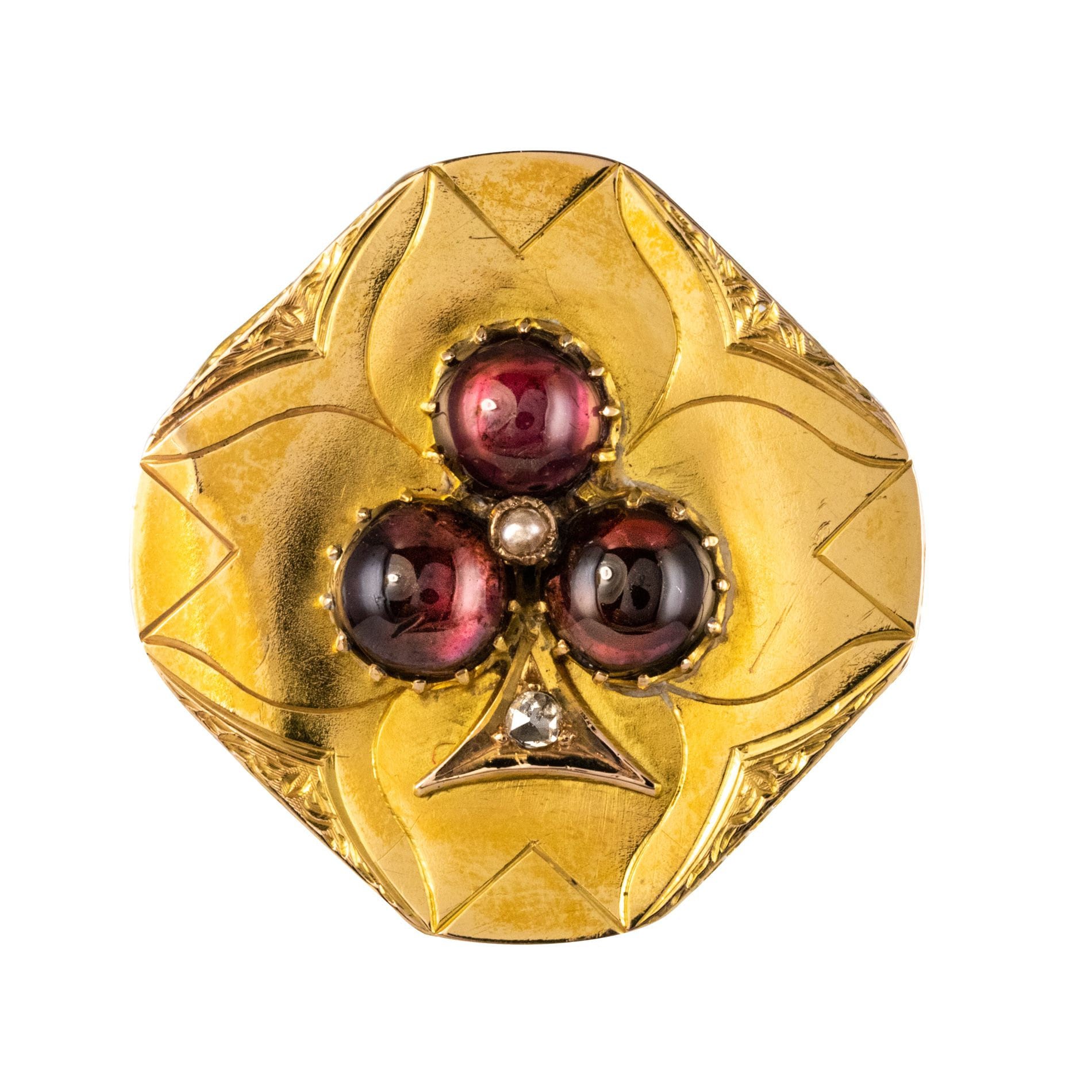 Broche Ancienne Plaqué Or Style Napoléon III - Nœud Louis XVI - Occasion
