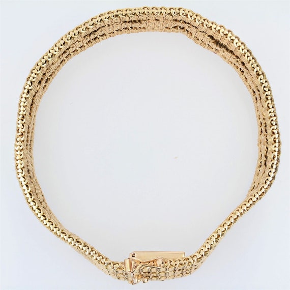 1960s Retro 18 Karat Yellow Gold Woven Bracelet - image 3