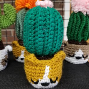 Crochet planter pot pets. Desk decor. Paperweight