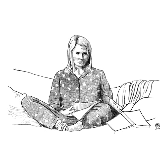 Dessin Original Crayon Scène De Cinéma Film Le Journal De Bridget Jones Bridget Joness Diary Illustration