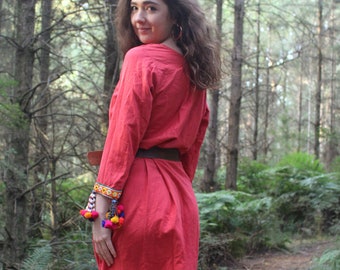 Wanderer Dress // Vintage 1990's Handmade Kuchi Banjara Style Dress - AMAZING Detail