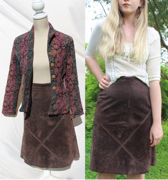 Vintage VTG 90's 1990's Sportsgirl Genuine Suede L