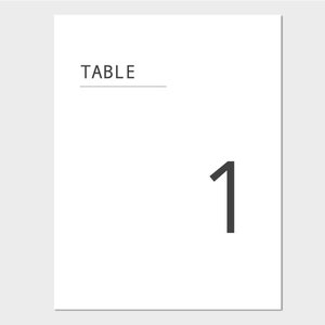 Printable Table Numbers | 1-50 | Modern Minimal Simple Design | Instant Download