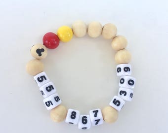 CUSTOM telephone number bracelet, Child Phone Number Bracelet, Disney Bracelet, ID bracelet, Phone Number Bracelet, Lost Child Bracelet