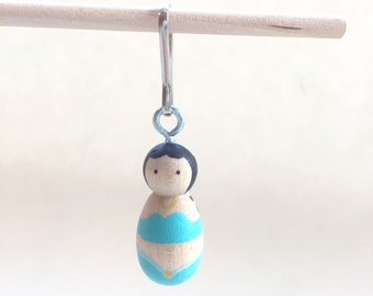 Jasmine Zipper Pulls - peg doll, peg people, back to school, stocking stuffer