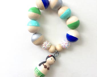 Hawaiian Luau bracelet - toddler bracelet, kid bracelet, birthday gift, birthday favors, vacation jewelry