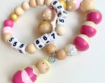 Sleeping Beauty and phone number bracelet - Aurora Bracelet, Safety bracelet