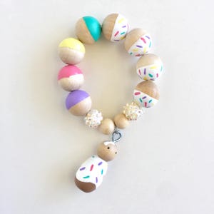 Ready to ship Donut inspired kids bracelet - birthday party, Easter basket
