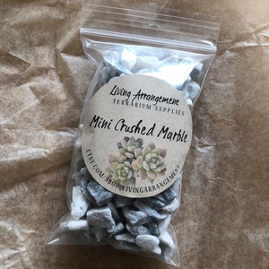 White Crushed Marble Chips: Terrarium & Fairy Garden Rock