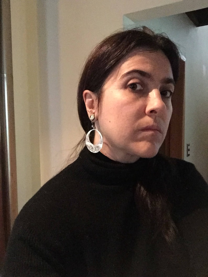 Silver Filigree Earrings big circular