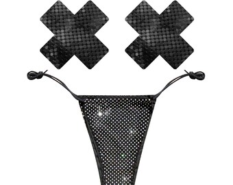 Neva Nude Bling Jewel Crystal Mesh Pixie Purse Evening Bag for Raves and Festivals