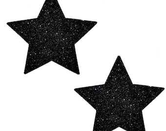 Adhesive Reusable Glittery Star Shaped Burlesque Nipple Pasties Breast Covers US Adhesive Reusable Glittery Star Shaped Burlesque Nipple Pasties Breast Covers US
