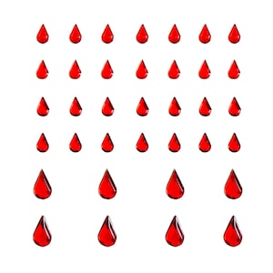Bloody Brilliant Red Iridescent Individual Crystal Jewel BodiStix In Your Face Edition Costume for Halloween Festivals and Raves