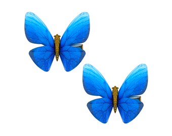 Beautiful Hand Crafted 2 Layer Colorful Butterfly Hair Clips Pins for Styling- Festivals and Raves- 2 Pack