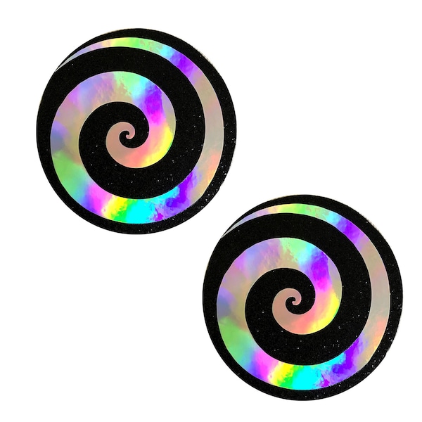 Care Bare Stare Holographic on Black Malice Glitter Nipztix Pasties Nipple Cover Sticker For Raves Festivals Halloween Cosplay Waterproof