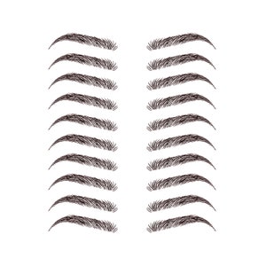 Instant Dark Brown Black Temporary Eyebrow Packs 10 Pairs, Easy Application-Long Lasting, Waterproof High Definition image 1