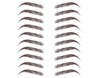 Instantané brun foncé noir sourcils temporaires packs 10 paires, application facile - longue durée, haute définition imperméable à l’eau