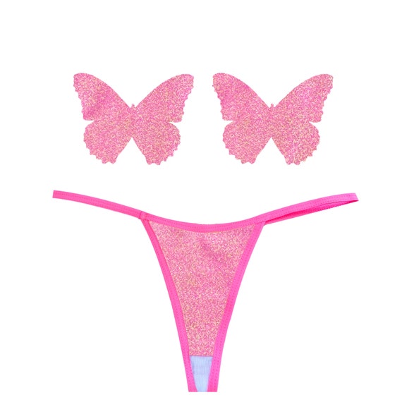 Pastel G-String Thong Naughty Knix Lencería Set con Match Butterfly Nipple  Pasties Covers For Raves and Festivals -  México