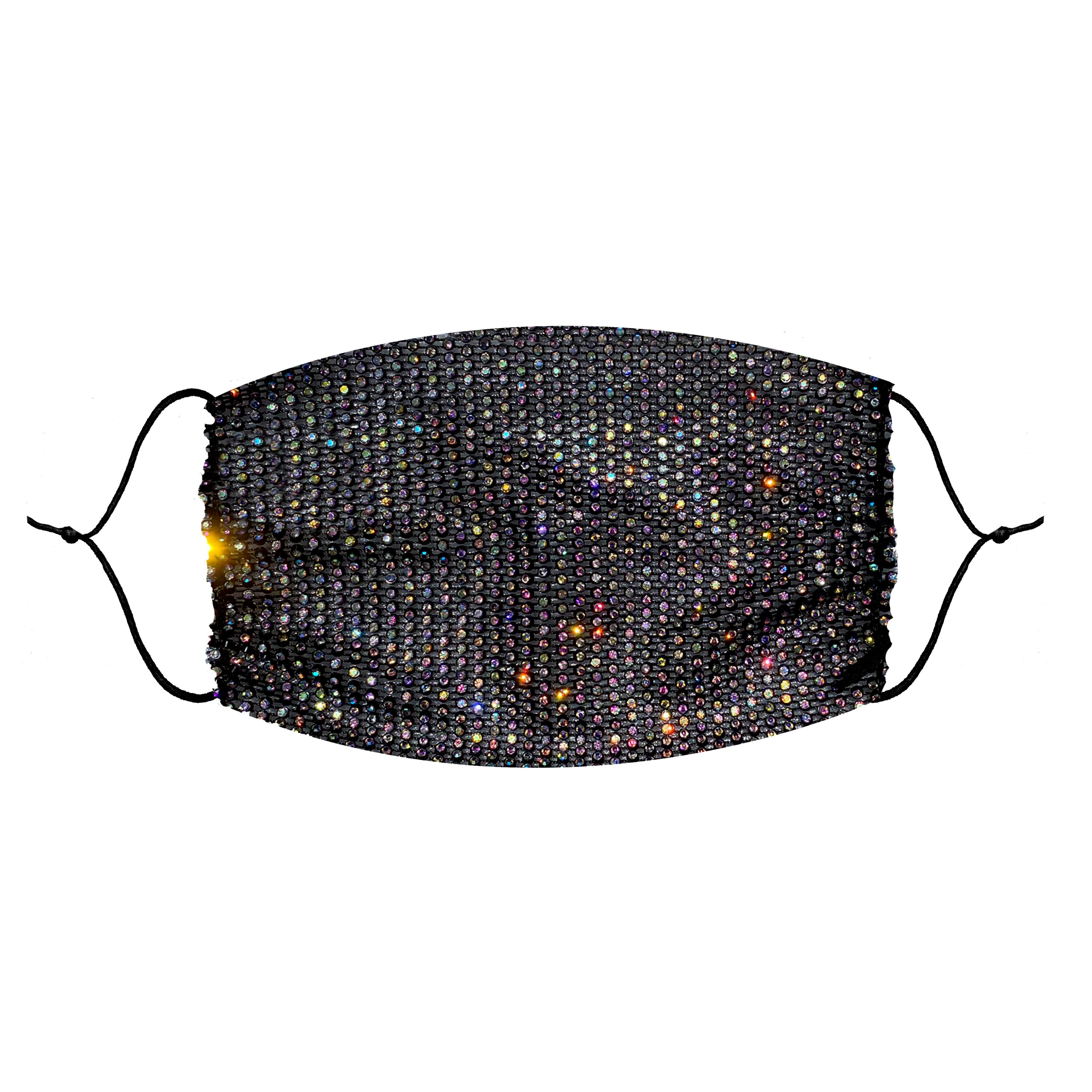 Iridescent Jewel Sparkle Mesh Glitter Face Mask Cover With Adjustable…