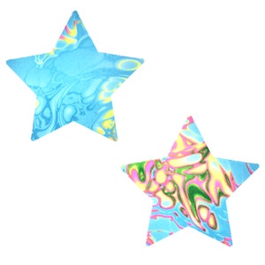 Blacklight Tropical Skittles Blue Starry Night Nipztix Pasties Nipple Cover Sticker For Raves Festivals Halloween Cosplay Waterproof