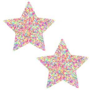 Sprankles Neon UV Glitter Starry Nights Nipztix Pasties Nipple Cover Sticker For Raves Festivals Halloween Cosplay Waterproof