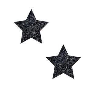 Mini Black Malice Glitter Starry Night BodiStix Body Stickers 6PK SMALL Pasties Nipple Cover Sticker for Raves Halloween Cosplay Waterproof