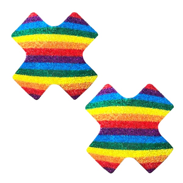 ROY G BIV Rainbow Reusable Silicone Nipple Cover Pasties For Pride LGBTQ Raves Festivals and Costumes