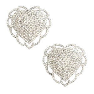 Whole Hearted Sparkle Crystal Jewel Reusable Silicone Nipple Cover Pasties Sparkle Shine Glitter Burlesque Rave Festivals