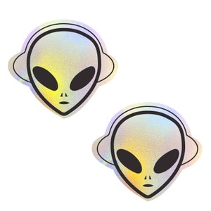 Neva Nude Kanye the Alien Holographic Nipztix Pasties Nipple Cover - Etsy