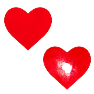 Adesivos de vinil molhado Vixen Red Heart Nipple Cover Pasties para raves, festivais, roupas, Halloween, fantasias e muito mais! À prova d&#39;água