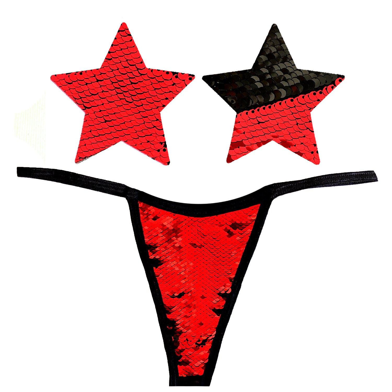 thumbnail image 2 of Valentine's Day Pasties - Red With Black XOXO Heart Nipple Covers For Lingerie & Date Nights 2 of 11