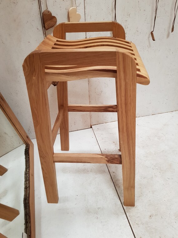 Bar Stool Handmade Scottish Oak Custom Heights And Seat Image 0