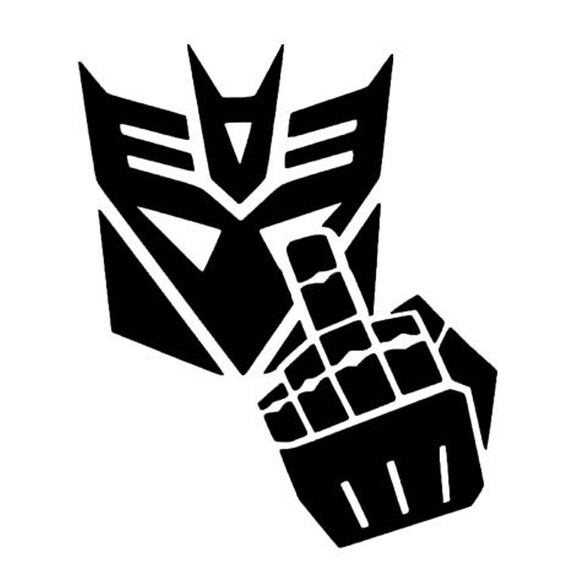 Decepticon Finger Vinyl Decal Wall Art Transformer Etsy
