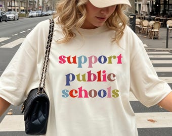 Teacher Shirt, Support Public Schools, Support Teachers TShirt, Education T-Shirt, Retro Distressed, Education Advocacy, Public School