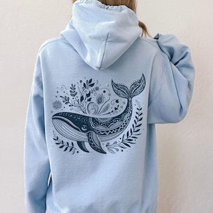 Whale Sweatshirt and Hoodie Beachy Hoodie Shark Hoodie Coconut Girl Jesus Hoodie Christian Crewneck Faith Over Fear Surf Hoodie Beach