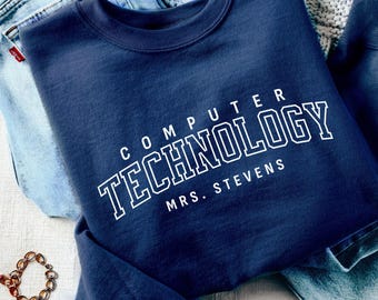Retro Technology Teacher Sweatshirt, Tech Technology Gifts, Teacher Appreciation Gifts, Back To School, Computer Teacher Gift