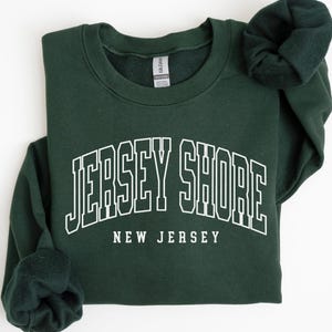 Jersey Shore Sweatshirt New Jersey Collegiate Crewneck Sweater Unisex