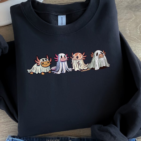Axolotl Halloween Sweatshirt, Axolotl Lover Sweater, Axolotl Gifts, Pocket Axolotl Shirt, Axolotl Birthday, Cute Axolotl Shirt Gifts for Her