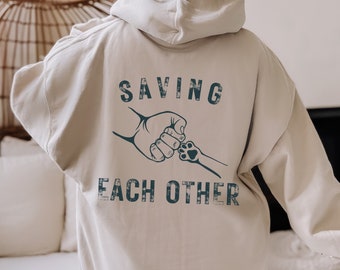 Dog Rescue Hoodie Dog Rescue Shirt for Women, Adopt Rescue Foster Sweatshirt for Dog Mom Gift for Dog Lover, Retro Dog Rescue Mom Tee