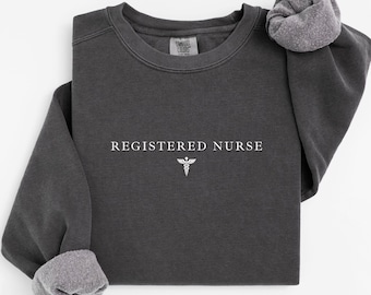 Registered Nurse Comfort Colors Sweatshirt Trendy Nurse RN Gift Oversized ER Nurse Crewneck New Nurse Grad Gift Cute Nurse Sweatshirt