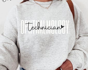 Ophthalmology Technician Crewneck Sweatshirt, Optometry Tech Shirt