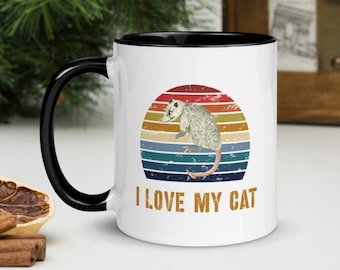 I Love My Cat coffee mug, Funny opossum coffee mug, Funny opossum lover gift, possum lover coffee mug