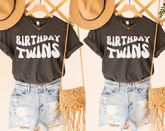 Birthday Twins shirt, Matching Shirts, Birthday Shirt Birthday Party Outfit, Twins Shirts, Same Birthday shirts, Personalized gifts