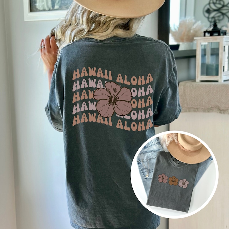 Hawaii Comfort Colors Tee, Tropical Shirt, Rainbow T-shirt, Honolulu ...