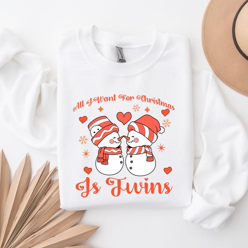 Twin Pregnancy Christmas Sweatshirt, for Three Please Pregnancy