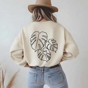 Monstera Sweatshirt, Houseplant Sweatshirt, Plant Lover Gift, Plant Sweatshirt, Mother&#39;s Day gift For House plant Lover