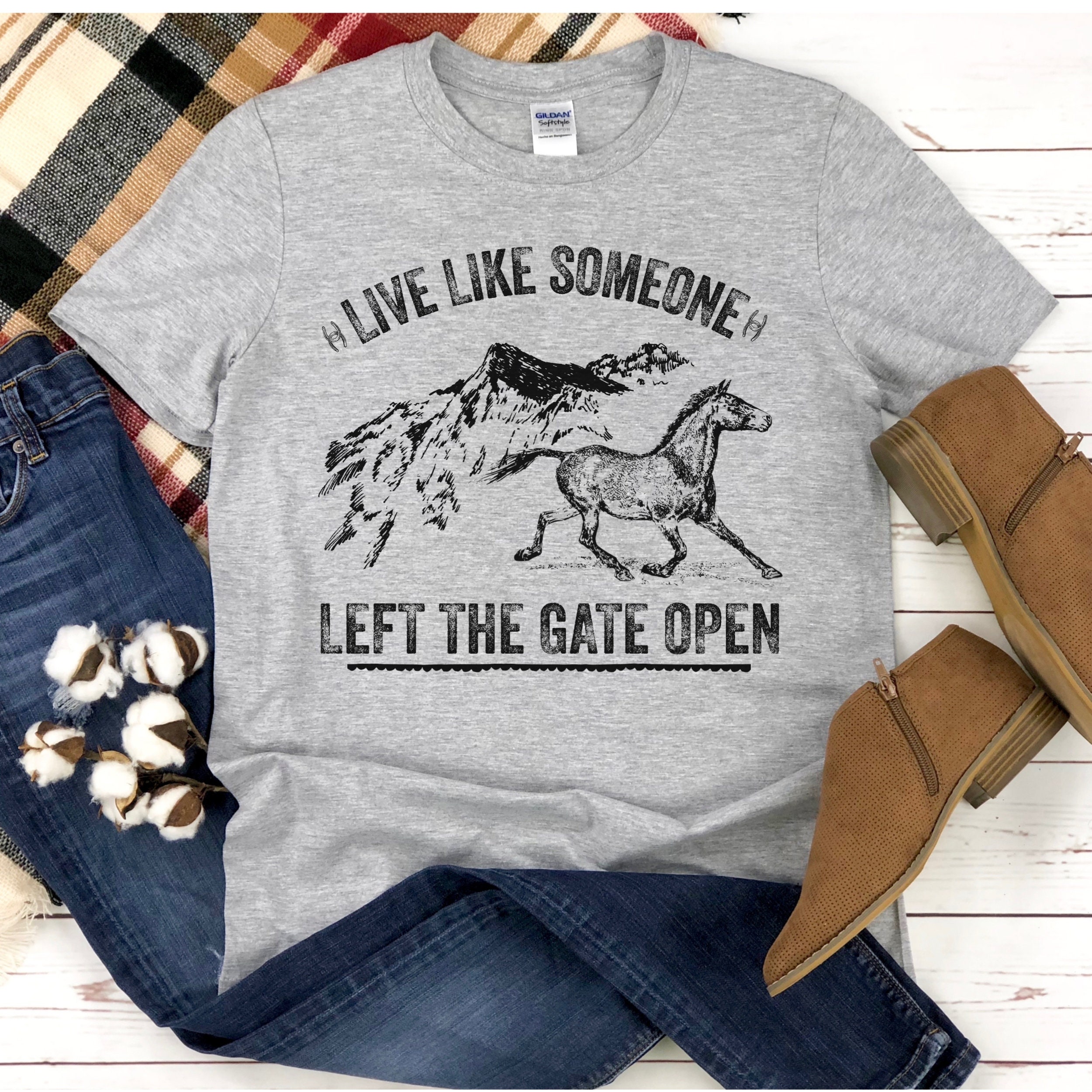 Equestrian Trainer Gift Live Like Someone Left The Gate Open Horse Lover Horse Hoodies Unisex Horse Gift Horse Sweatshirt Horse Gift