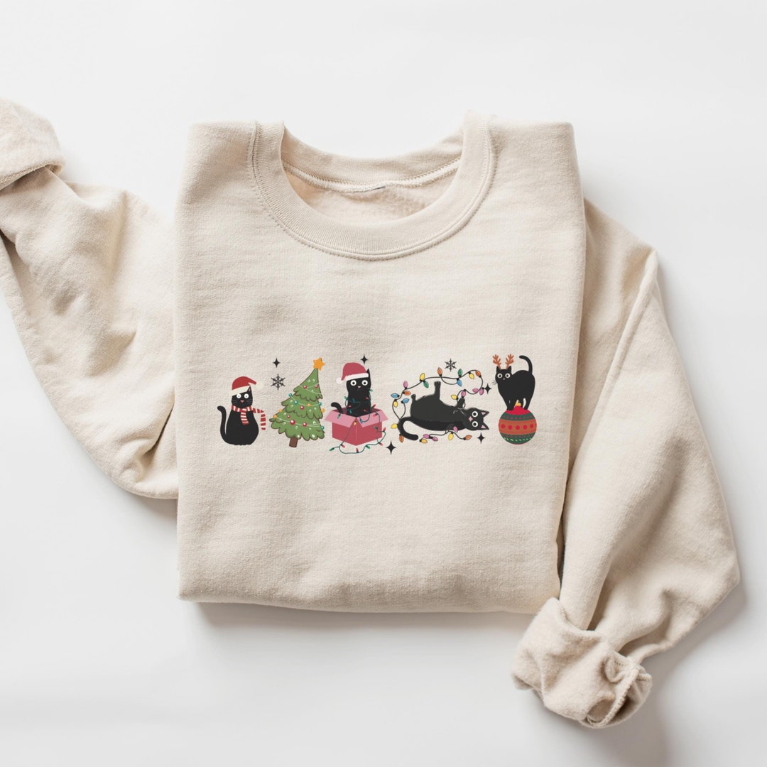 Christmas Cat Print Men's Joggers